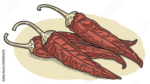 Red chili peppers illustration