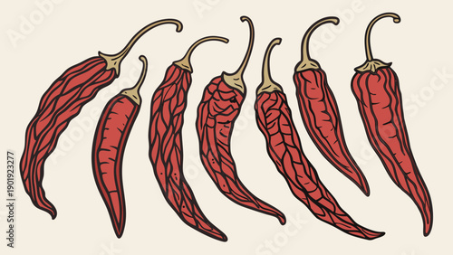 Red Chili Pepper Variety Display 