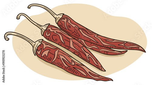 Spicy chili peppers on a neutral backdrop