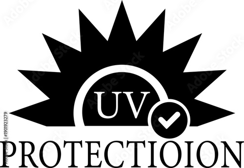 UV protection icon collection group featuring ultraviolet shield symbol for sun safety skincare sunscreen warning outdoor health protection signage vector design. UV shield, pathogen barrier icon.