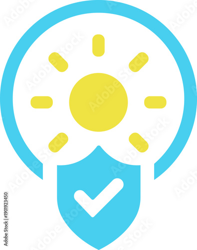 UV protection icon collection group featuring ultraviolet shield symbol for sun safety skincare sunscreen warning outdoor health protection signage vector design. UV shield, pathogen barrier icon.