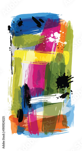 Vibrant Abstract Art Painting with Colorful Brushstrokes.