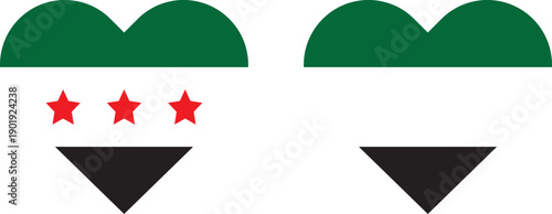 Syria vector map outline. Syria map vector set with editable country outline black silhouette and national flag featuring red white black. Syria vector map outline, Syria map