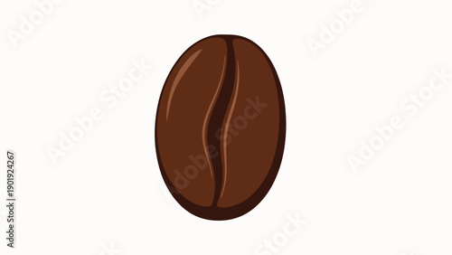 A single brown coffee bean with a glossy finish
