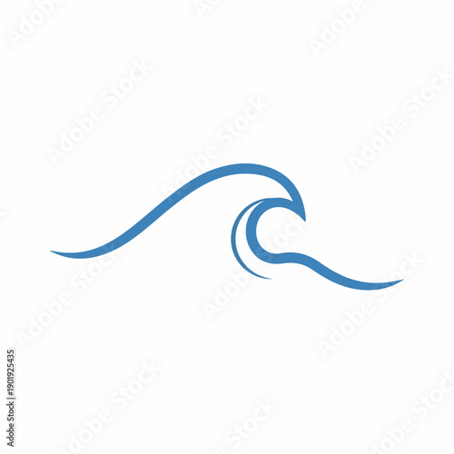 A stylized blue wave