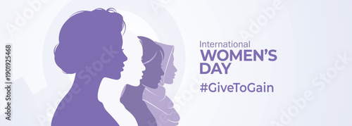 International Women's Day concept background. #GiveToGain Women Equality Day Concept.