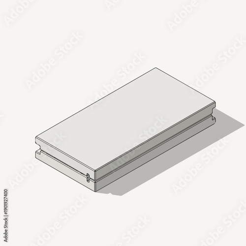 A white rectangular object with a latch