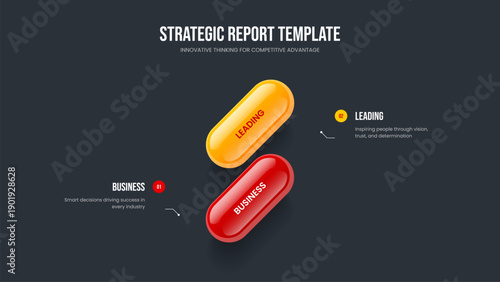 Modern Profile Presentation Design Vector Illustration. Financial Insight 2 Element Diagram Slideshow Template. Product Introduction Two Option Infographic Frame Layout.