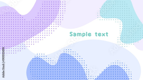 冬カラー流体シェイプとドットのフレーム