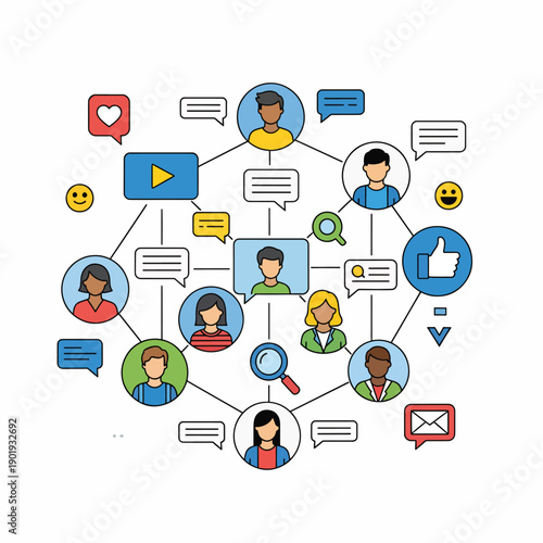 People interacting on social media platforms.