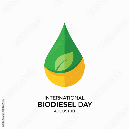 Biodiesel Day graphic with leafy green and yellow droplet