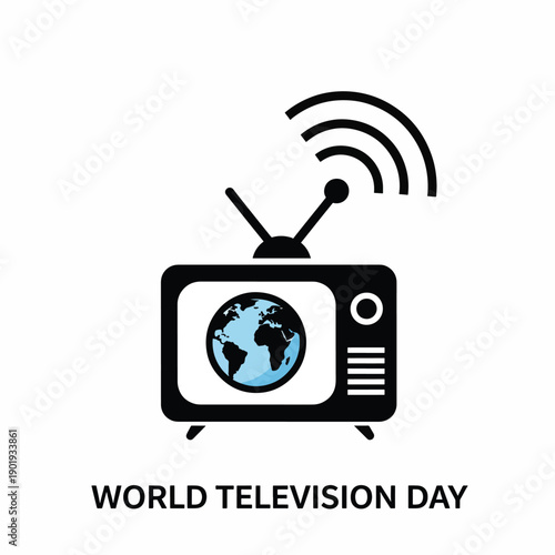 A simple graphic of a television with a globe on its screen and WIFI signals emanating from its antenna