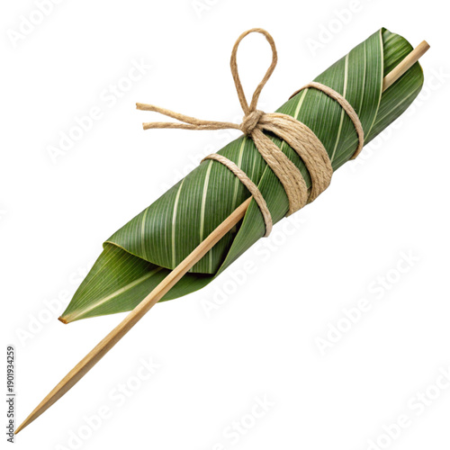 Delicious bamboo leaf skewer wrapped for decorative platinum