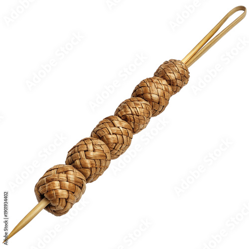 Eco friendly braided natural fiber skewer for sustainable plating