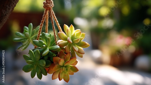 Hanging Succulent Plants in Natural Light, Bringing a Touch of Greenery to Spaces