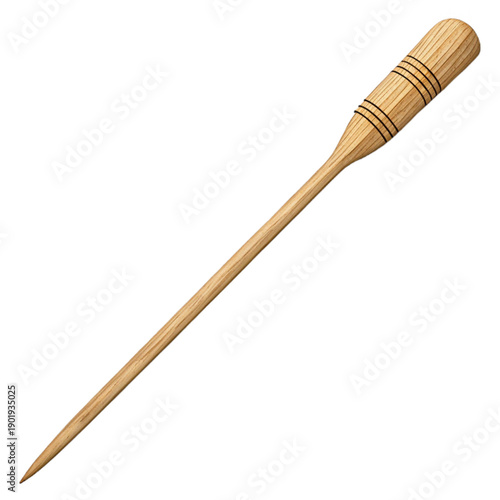 Classic bamboo skewer with smooth natural wood for grilling