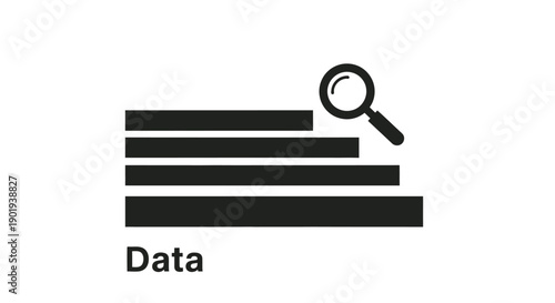 Searching data with a magnifying glass a visual concept illustration