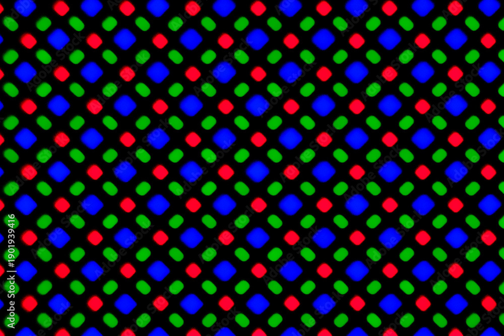 Obraz premium Colorful RGB pixel pattern abstract background inspired by digital display technology