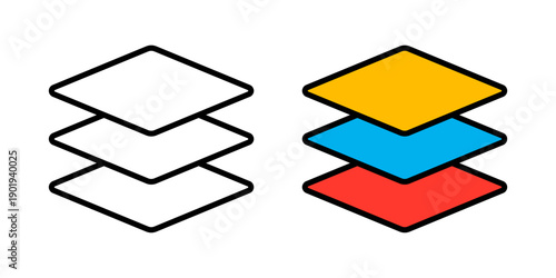 Vector Layers Flat Illustration