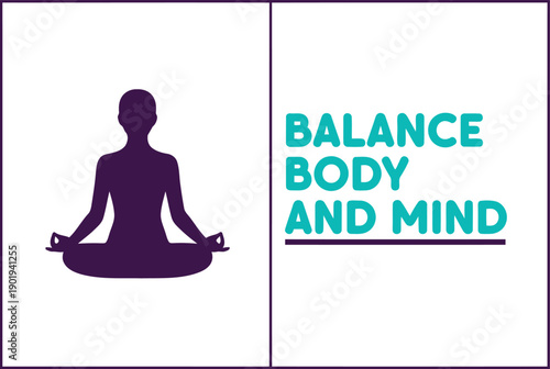 World Health Day yoga illustration promoting balance of body and mind, wellness and mindfulness concept