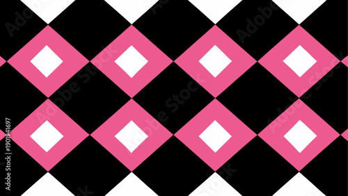 Pink black and white diamond arrangement