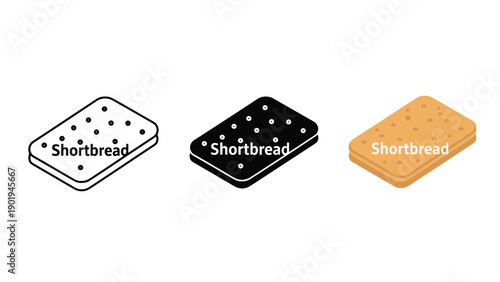 Three variations of shortbread biscuits Vector