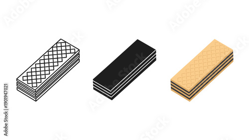 Three different types of eraser pads are shown side by side Vector