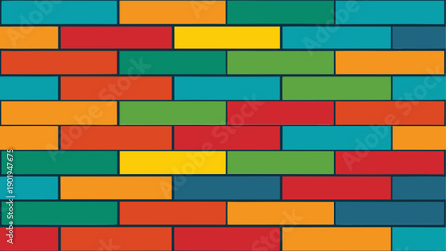 Colorful rectangular pattern arrangement