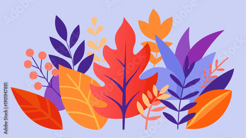 Autumnal foliage arrangement illustration