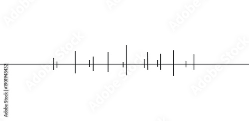 Digital waveform imagery depicting audio pulse beats and electric audio signal frequencies