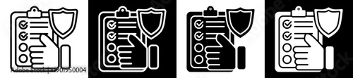 Assurance Icon In Flat Version On Black And White Background