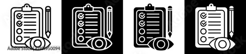 Quality Control Icon In Flat Version On Black And White Background