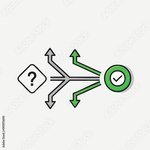 Decision Making Process with Multiple Paths Leading to a Solution.