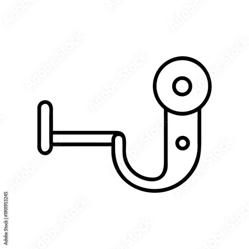 Outline drawing of a medical instrument on transparent background silhouette