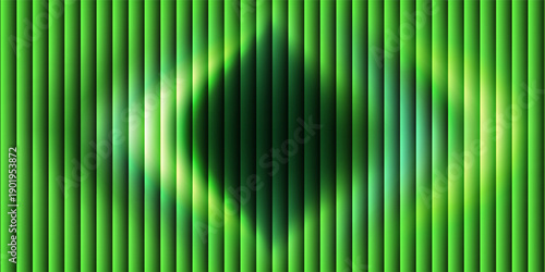 Green reeded glass texture with vertical lines. Translucent green glass surface for modern design and architecture.eps,10