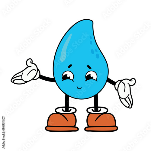 Cartoon Water Drop Character