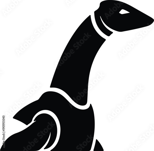 silhouette of a mythical long neck sea monster nessie creature vector design