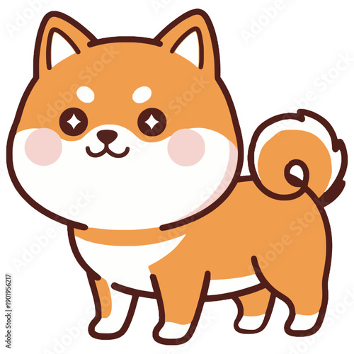 Cute Shiba Inu cartoon character