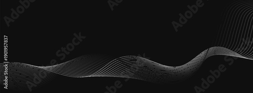 Black abstract background design. Modern wavy line pattern in monochrome colors. Premium stripe texture for banner, business backdrop.  suit for bussines, banners