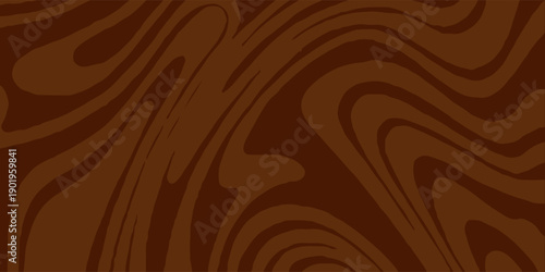 Abstract brown psychedelic waves print background. 1970s trippy seamless pattern. Marble acrylic swirl pattern. Coffee or chocolate liquid texture. modern design