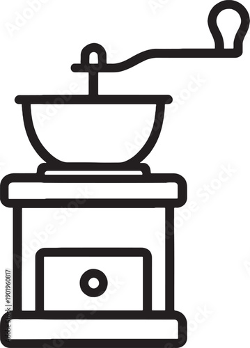 Old manual coffee grinder machine for grinding coffee beans