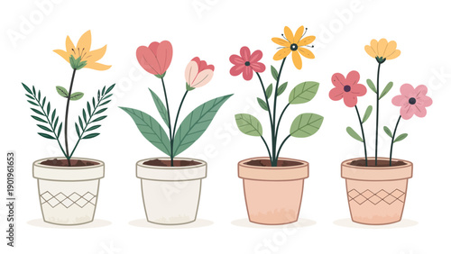 Vibrant flowers in decorative pots for home decor inspiration