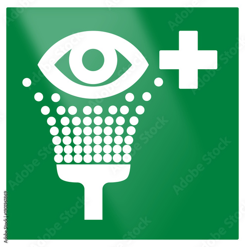 Emergency Eyewash Station Safety Sign – First Aid Eye Wash Symbol