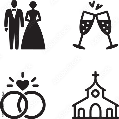 Black and white wedding including couple bride groom church wedding couple woman