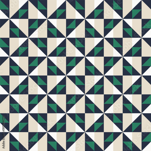 Wallpaper Mural Geometric precision aesthetic, color block tessellation modern seamless vector patterns. Neutral retro colors. Repeatable design for fabric collection, wallpapers, Torontodigital.ca