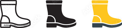 Rain boots vector line icon, filled flat sign, outline and solid object for web and app