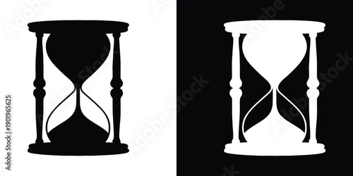 Hourglass silhouette vector illustration. Sand watch icon. Hourglass symbol. vector illustration