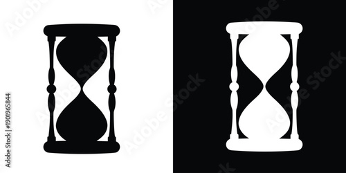 Hourglass silhouette vector illustration. Sand watch icon. Hourglass symbol. vector illustration