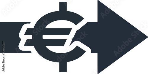 Currency exchange icon with pound and dollar symbols and arrow pointing right indicating money transfer foreign exchange finance trade