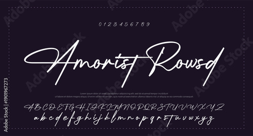 Hand drawn vector alphabet. Modern monoline signature script font. Elegant Signature Font. Best Alphabet Beautiful Calligraphy Signature Font. vector illustration